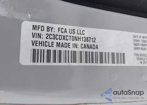 2022 Dodge Charger R/T z USA, uszkodzony, nr VIN 2C3CDXCT0NH138712